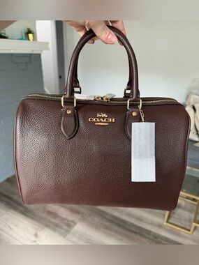Coach Large Rowan Satchel Bag in Maple NWT